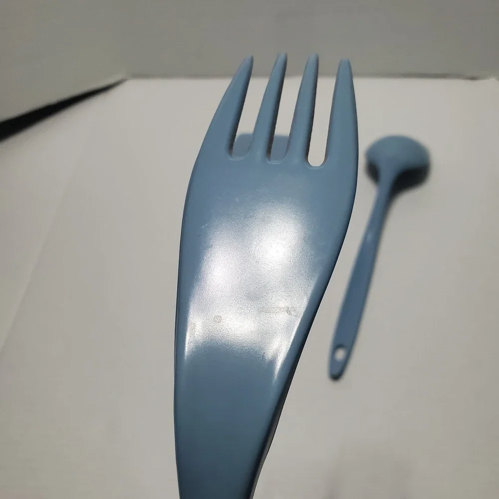 Vintage Blue Melamine Ware Kitchen Utensil Set 3 Spatula‎ Fork Spoon Taiwan Made